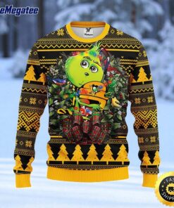 NHL Pittsburgh Penguins Ugly Sweater Grinch Hug Ugly Christmas Sweater For Fans