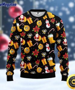 NHL Pittsburgh Penguins Ugly Sweater Santa Claus Snowman Ugly Christmas Sweater For Fans