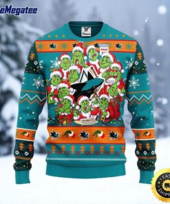 NHL San Jose Sharks Ugly Sweater 12 Expressions Of Grinch During The Christmas Season Sweater For Fans