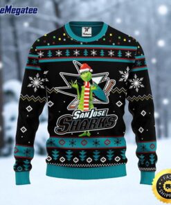 NHL San Jose Sharks Ugly Sweater Funny Grinch Ugly Christmas Sweater For Fans