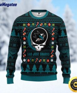 NHL San Jose Sharks Ugly Sweater Grateful Dead Ugly Christmas Fleece Sweater For Fans