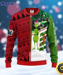 NHL San Jose Sharks Ugly Sweater Grinch And Scooby doo Ugly Christmas Sweater For Fans