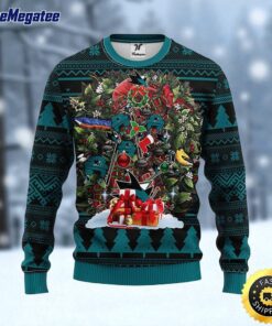 NHL San Jose Sharks Ugly Sweater Tree Ugly Christmas Fleece Sweater For Fans