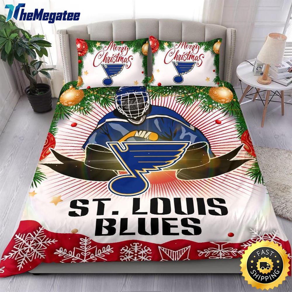 NHL St. Louis Blues Bedding Sets Merry Christmas Quilt Bedding Sets 2025 NHL St. Louis Blues Bedding Sets Merry Christmas Quilt Bedding Sets 2025