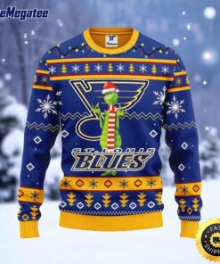 NHL St. Louis Blues Ugly Sweater Funny Grinch Ugly Christmas Sweater For Fans