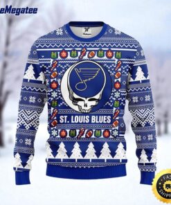 NHL St. Louis Blues Ugly Sweater Grateful Dead Ugly Christmas Fleece Sweater For Fans