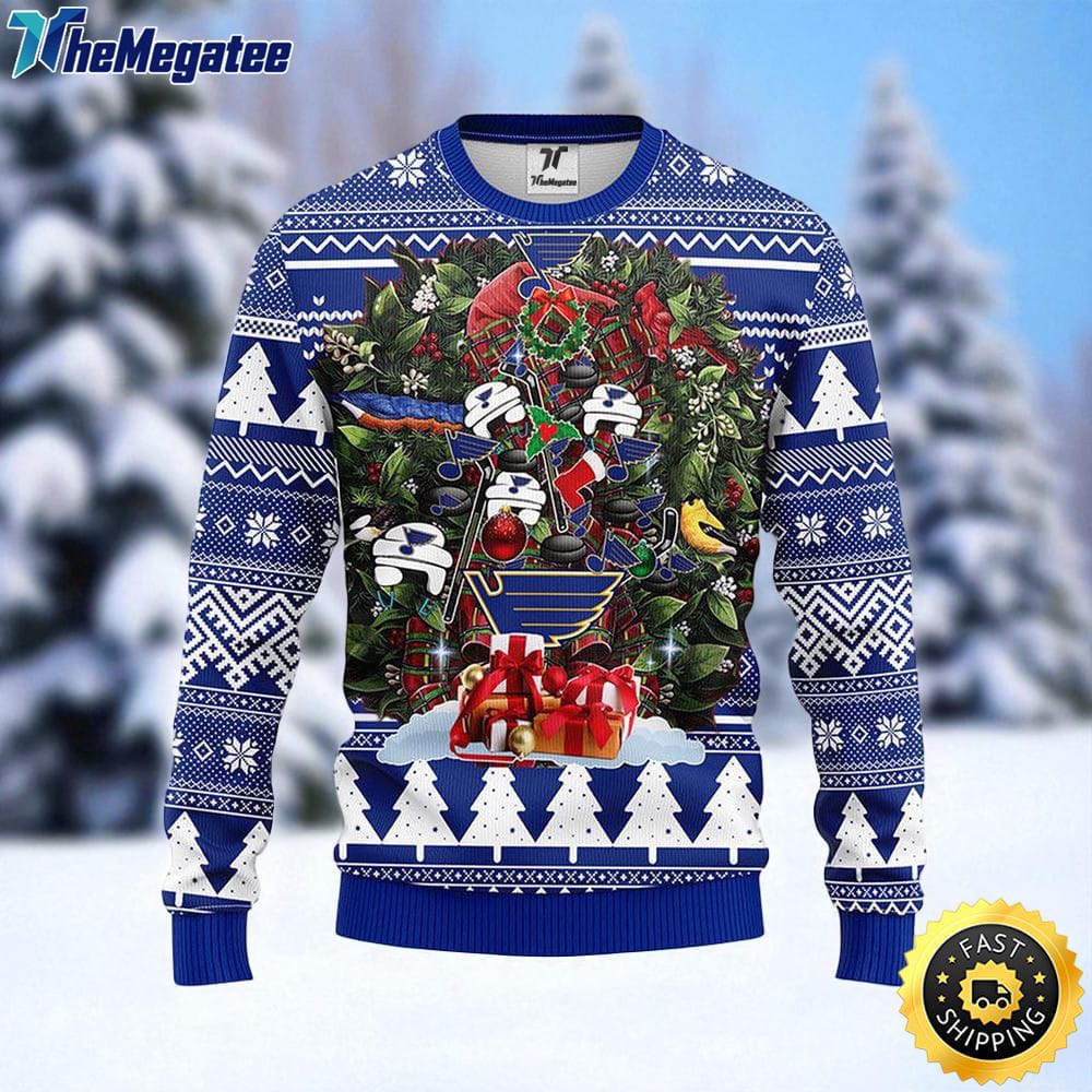 NHL St. Louis Blues Ugly Sweater Tree Ugly Christmas Fleece Sweater For Fans NHL St. Louis Blues Ugly Sweater Tree Ugly Christmas Fleece Sweater For Fans