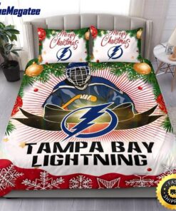 NHL Tampa Bay Lightning Bedding Sets Merry Christmas Quilt Bedding Sets 2025