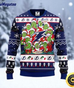 NHL Tampa Bay Lightning Ugly Sweater 12 Expressions Of Grinch During The Christmas Season Sweater For Fans