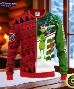 NHL Tampa Bay Lightning Ugly Sweater Grinch And Scooby doo Ugly Christmas Sweater For Fans