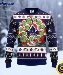 NHL Toronto Maple Leafs Ugly Sweater 12 Expressions Of Grinch During The Christmas Season Sweater For Fans