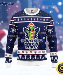 NHL Toronto Maple Leafs Ugly Sweater Funny Grinch Ugly Christmas Sweater For Fans