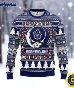 NHL Toronto Maple Leafs Ugly Sweater Grateful Dead Ugly Christmas Fleece Sweater For Fans