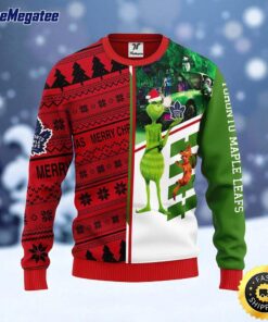 NHL Toronto Maple Leafs Ugly Sweater Grinch And Scooby doo Ugly Christmas Sweater For Fans