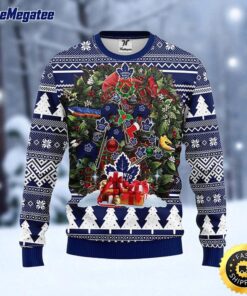 NHL Toronto Maple Leafs Ugly Sweater Tree Ugly Christmas Fleece Sweater For Fans