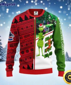 NHL Vancouver Canucks Ugly Sweater Grinch And Scooby doo Ugly Christmas Sweater For Fans