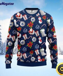 NHL Vancouver Canucks Ugly Sweater Santa Claus Snowman Ugly Christmas Sweater For Fans