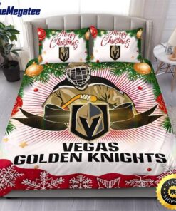 NHL Vegas Golden Knights Bedding Sets Merry Christmas Quilt Bedding Sets 2025