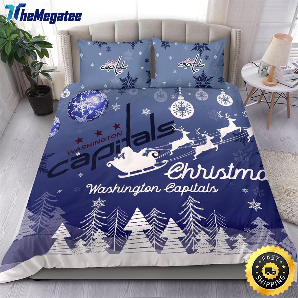 NHL Washington Capitals Bedding Sets Santa Claus Sleigh And Reindeer Christmas Quilt Bedding Sets 2025 NHL Washington Capitals Bedding Sets Santa Claus Sleigh And Reindeer Christmas Quilt Bedding Sets 2025