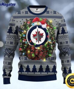 NHL Winnipeg Jets Ugly Christmas Sweater Ball Pine Tree, NFL Christmas Sweater