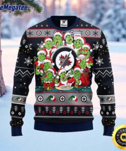 NHL Winnipeg Jets Ugly Sweater 12 Expressions Of Grinch During The Christmas Season Sweater For Fans