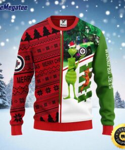 NHL Winnipeg Jets Ugly Sweater Grinch And Scooby doo Ugly Christmas Sweater For Fans