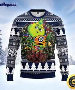 NHL Winnipeg Jets Ugly Sweater Grinch Hug Ugly Christmas Sweater For Fans