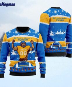 Personalized NFL Los Angeles Chargers All I Need For Christmas Ugly Christmas Sweater Perfect Gift For Football Fans