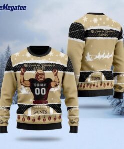 Personalized NFL New Orleans Saints All I Need For Christmas Ugly Christmas Sweater Perfect Gift For Football Fans