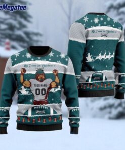 Personalized NFL Philadelphia Eagles All I Need For Christmas Ugly Christmas Sweater Perfect Gift For Football Fans