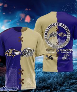 Baltimore Ravens NFL x NCAA All Over Print T-Shirt