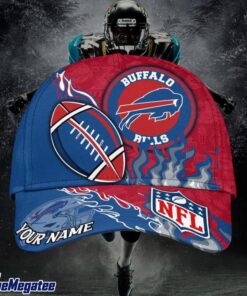 Custom Name Buffalo Bills NFL Dark Flame Classic Baseball Cap