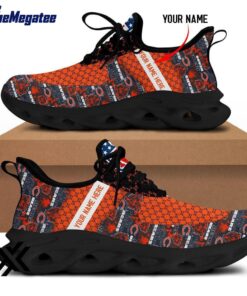 Custom Name Chicago Bears Logo Pattern Max Soul Shoes For Fans