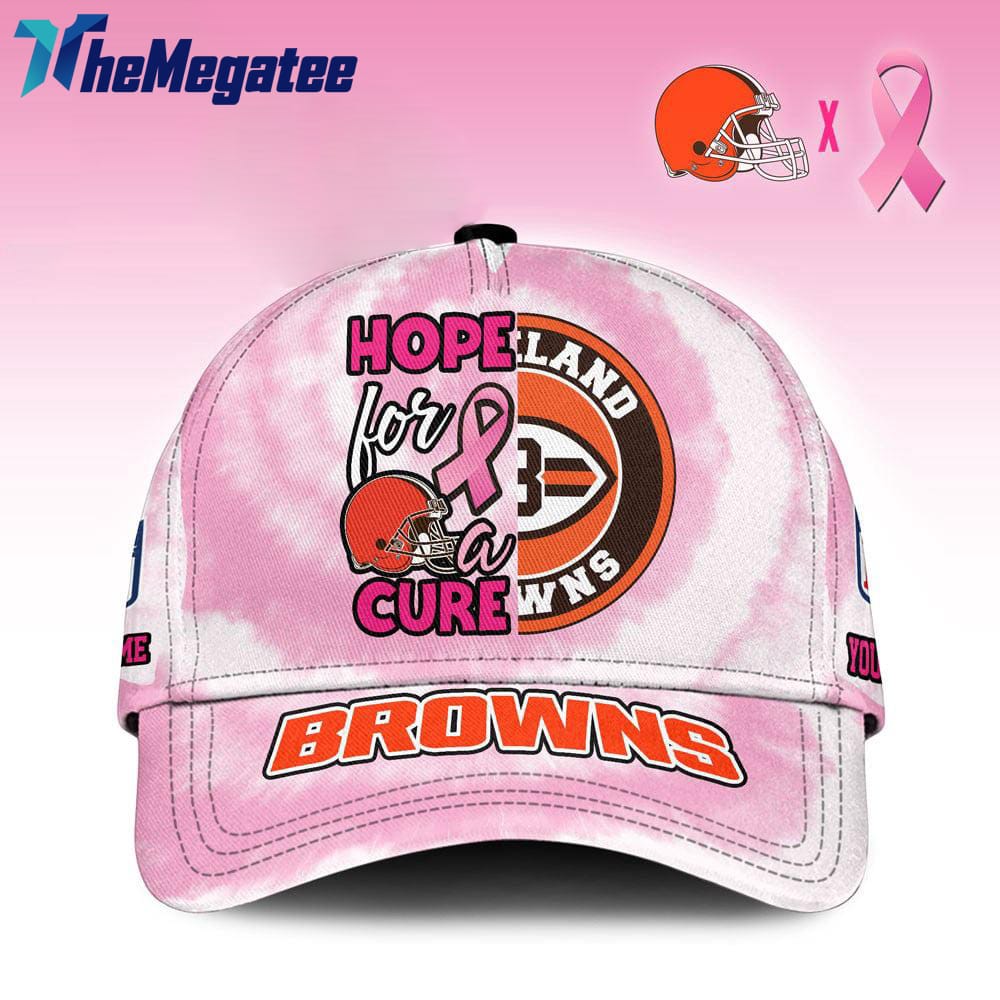 Custom Name Cleveland Browns NFL Breast Cancer Awareness Baseball Cap Custom Name Cleveland Browns NFL Breast Cancer Awareness Baseball Cap