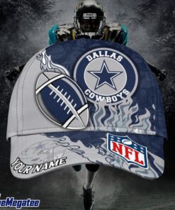 Custom Name Dallas Cowboys NFL Dark Flame Classic Baseball Cap