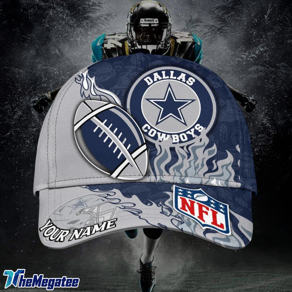 Custom Name Dallas Cowboys NFL Dark Flame Classic Baseball Cap Custom Name Dallas Cowboys NFL Dark Flame Classic Baseball Cap