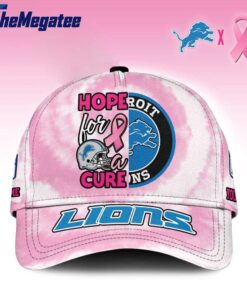 Custom Name Detroit Lions NFL Breast Cancer Awareness Baseball Cap
