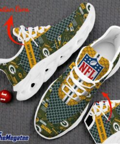 Custom Name Green Bay Packers Logo Pattern Max Soul Shoes For Fans