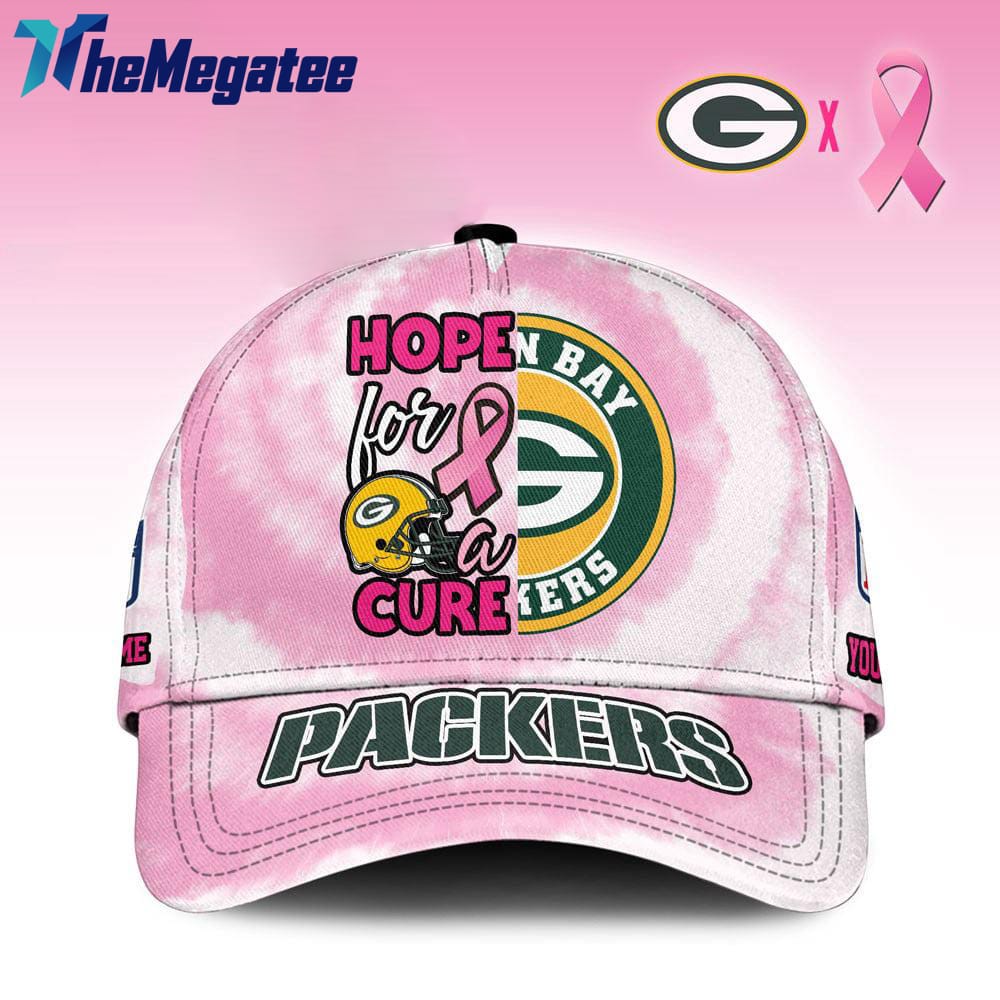 Custom Name Green Bay Packers NFL Breast Cancer Awareness Baseball Cap Custom Name Green Bay Packers NFL Breast Cancer Awareness Baseball Cap