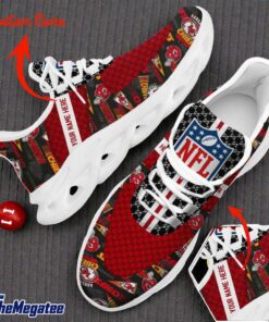Custom Name Kansas City Chiefs Logo Pattern Max Soul Shoes For Fans