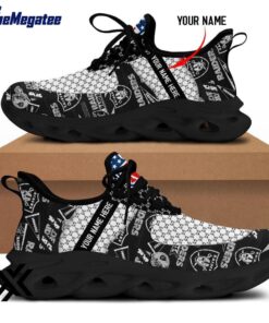 Custom Name Las Vegas Raiders Logo Pattern Max Soul Shoes For Fans