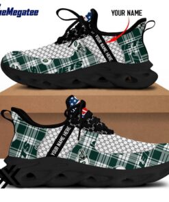 Custom Name New York Jets Logo Caro Pattern Max Soul Shoes For Fans