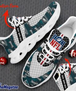 Custom Name Philadelphia Eagles Logo Pattern Max Soul Shoes For Fans