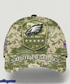 Custom Name Philadelphia Eagles NFL Salute To Service Baseball Cap