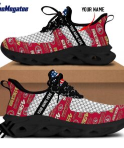 Custom Name San Francisco 49ers Logo Pattern Max Soul Shoes For Fans