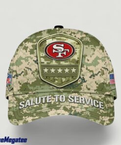 Custom Name San Francisco 49ers NFL Salute To Service Baseball Cap